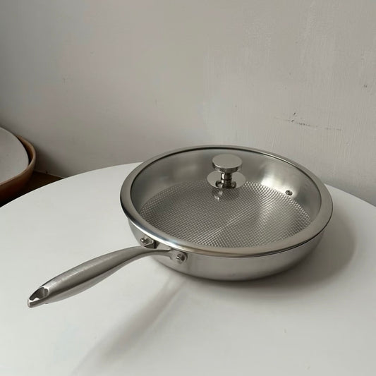 Thickened Embossed Frying Pan with Lid