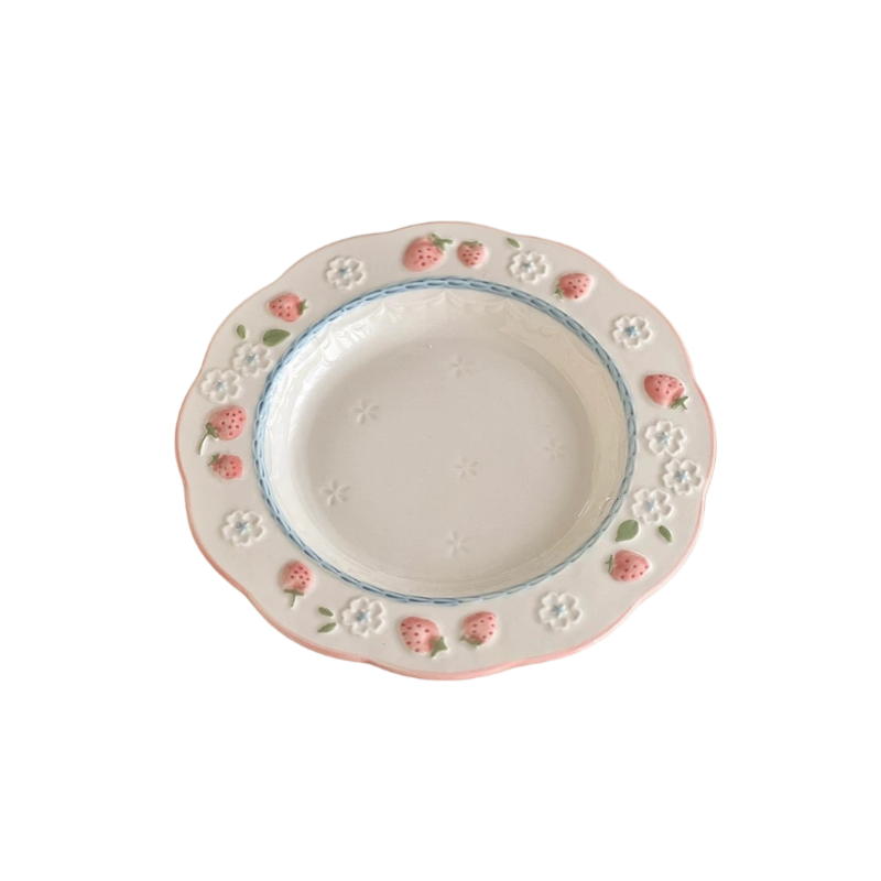 Cute Strawberry Ceramic Plate