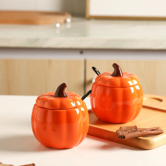 Pumpkin-Shaped Condiment Jar