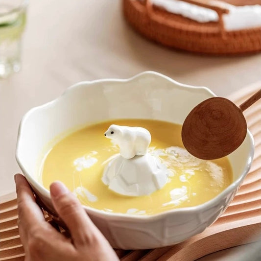 Pure White Nordic Style Polar Bear Bowl