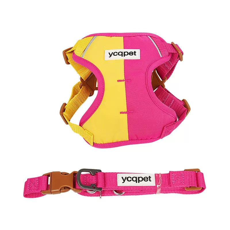 Reflective Vest-Style Harness Leash for Small Dogs