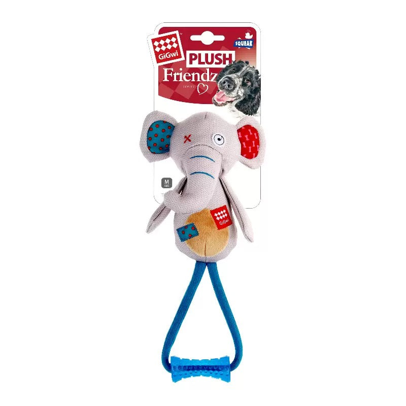 GIGwi Squeaky Plush Tug Toy for Dogs