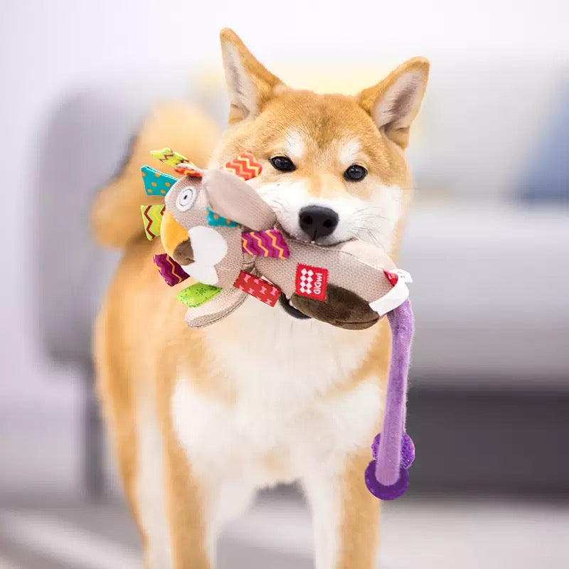 GIGwi Squeaky Plush Tug Toy for Dogs