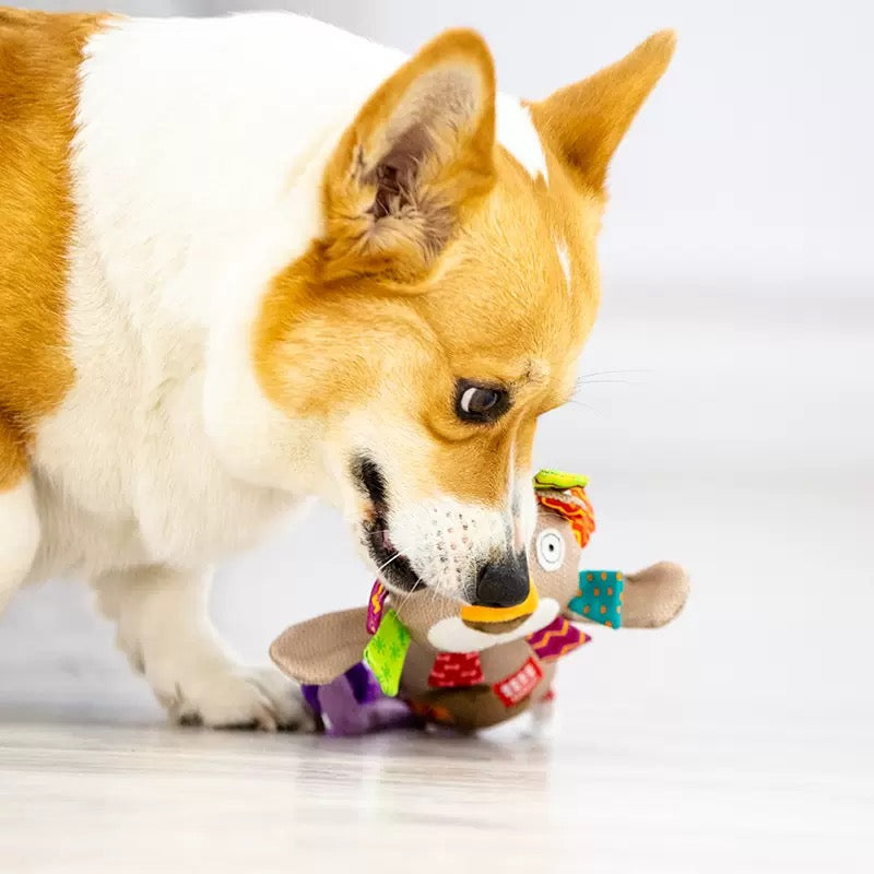 GIGwi Squeaky Plush Tug Toy for Dogs