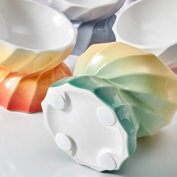 Candy-Colored Tilted Elevated Pet Bowl