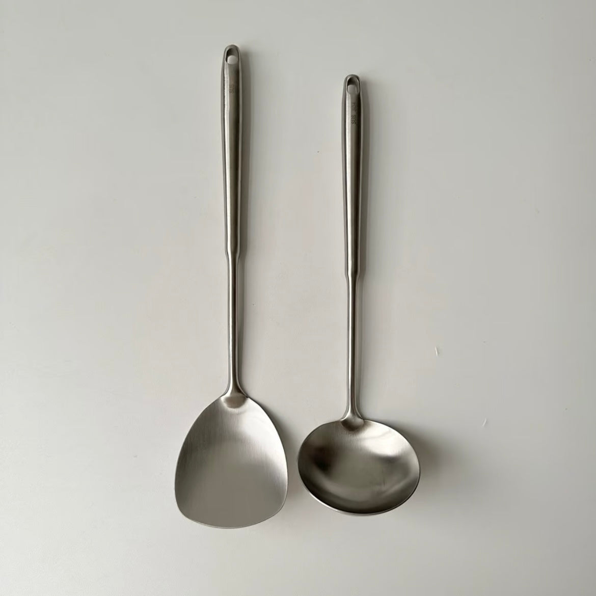 Mini Extended Spatula & Soup Spoon Set with Heat-Resistant Handle