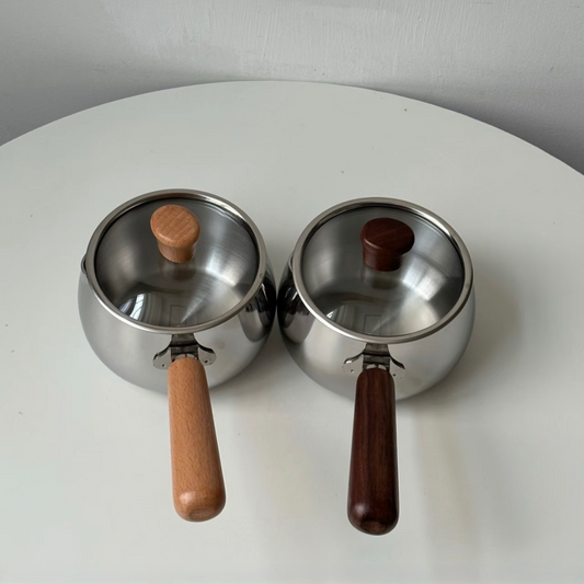 Mini Beech Wood & Black Walnut Wood Pot Extra Large Saucepan