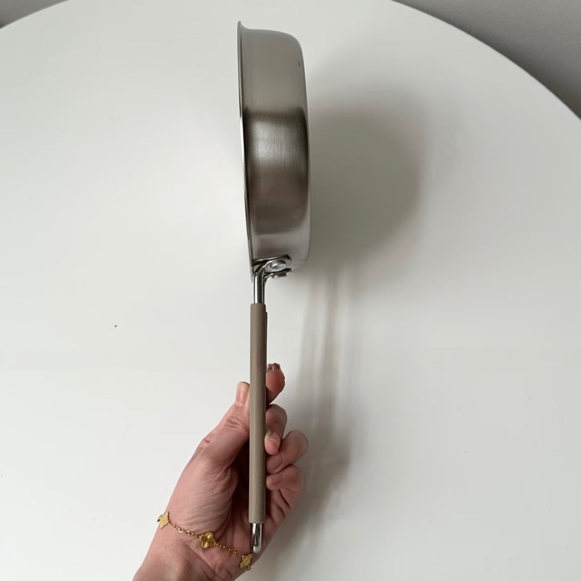 Uncoated thickened Tri-Ply Stainless Steel Frying Pan - 24cm