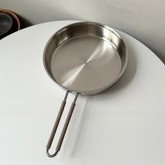 Uncoated thickened Tri-Ply Stainless Steel Frying Pan - 24cm