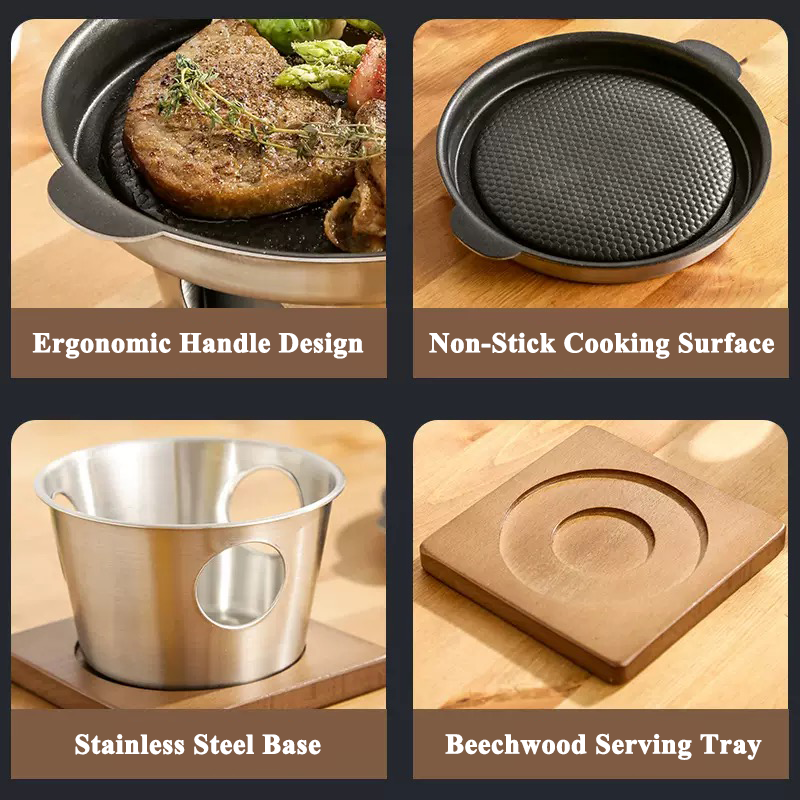 Korean-Style 3PLY Stainless Steel Non-Stick Mini BBQ Grill
