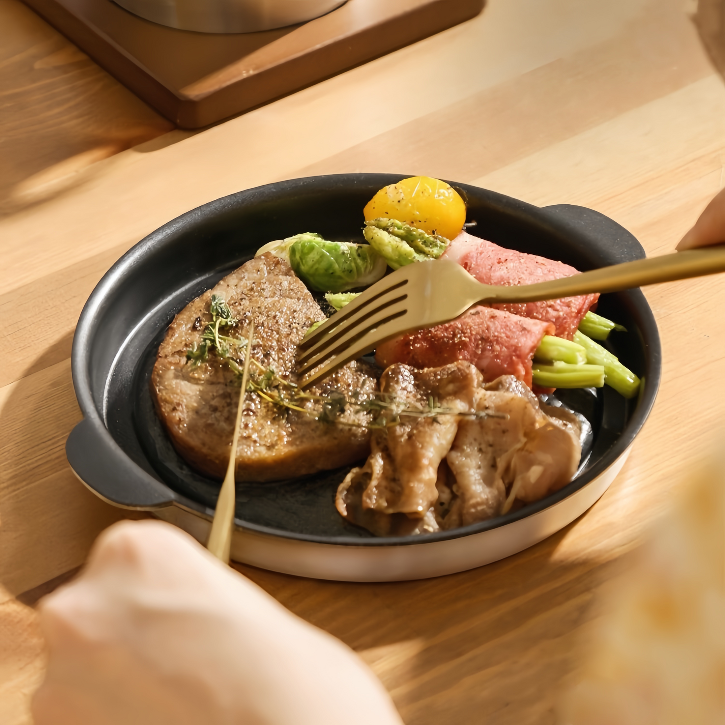 Korean-Style 3PLY Stainless Steel Non-Stick Mini BBQ Grill
