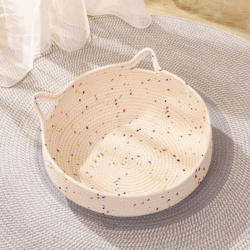 Cotton Rope Weaving Cat Bed