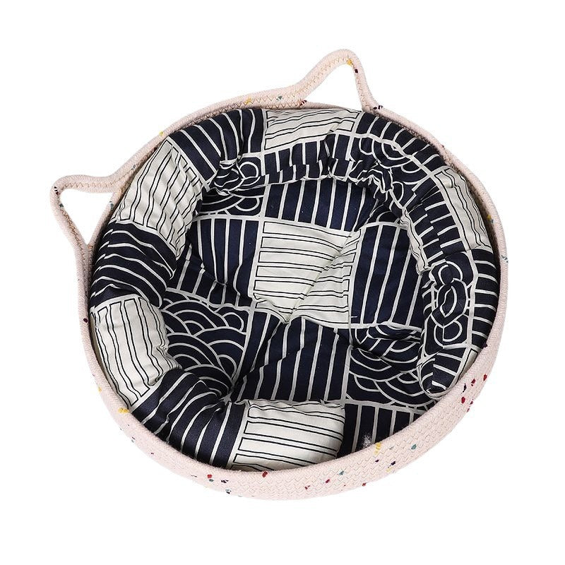 Cotton Rope Weaving Cat Bed