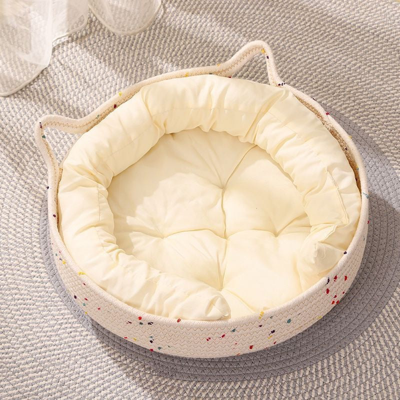 Cotton Rope Weaving Cat Bed