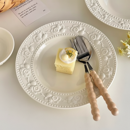 INS-style Embossed Creamy Yellow Plate