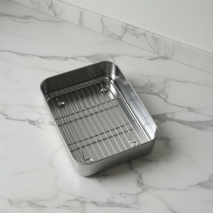 Food Storage Container with Lid and Drainage Rack