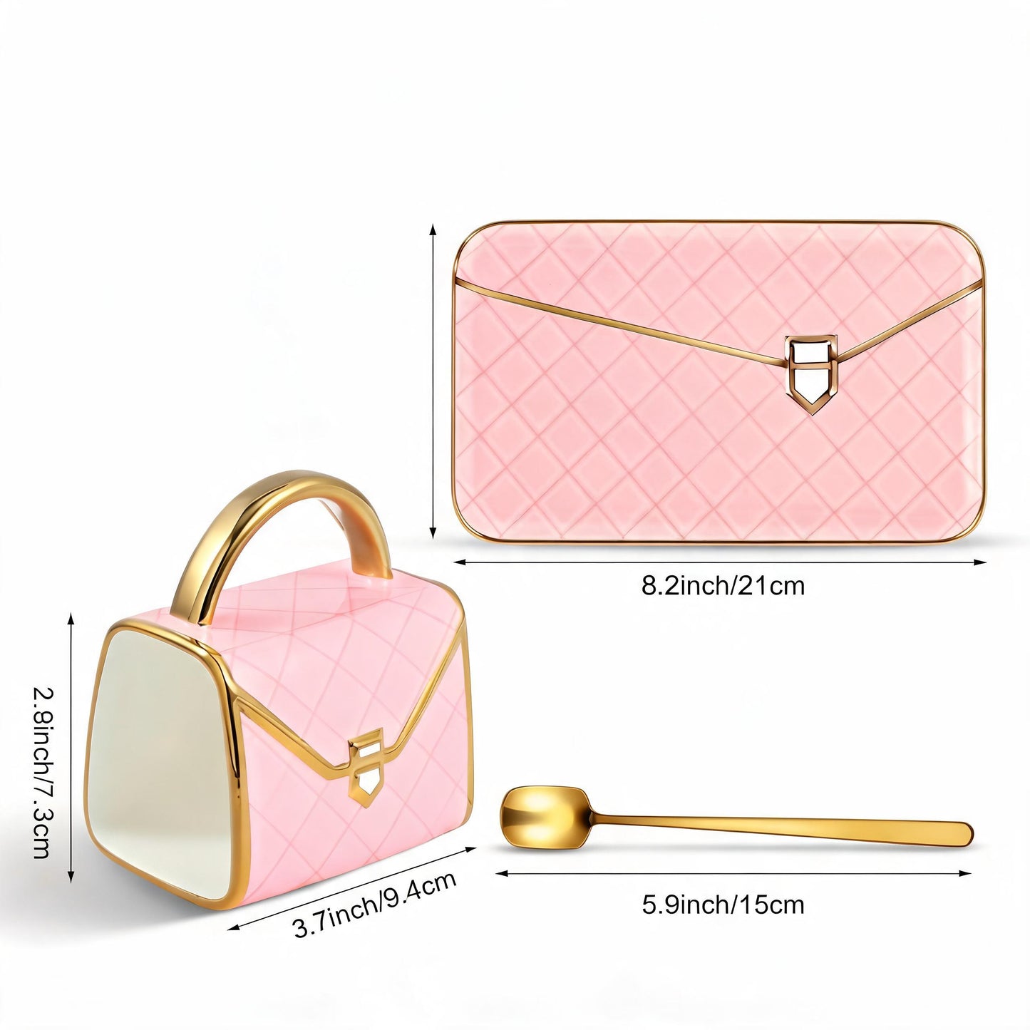 Elegant Pink Handbag-Shaped Ceramic Mug