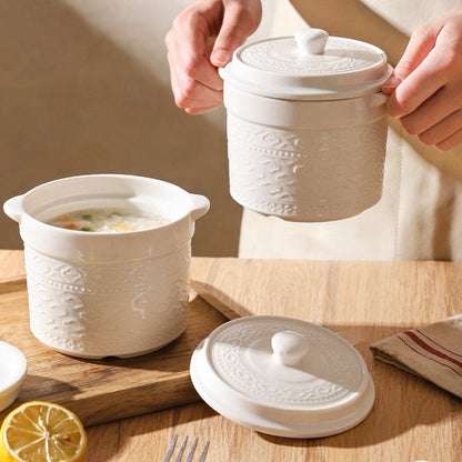 Embossed Double-Handle Stew Pot