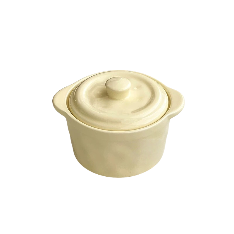 Candy-Colored Ceramic Stew Pot with Lid