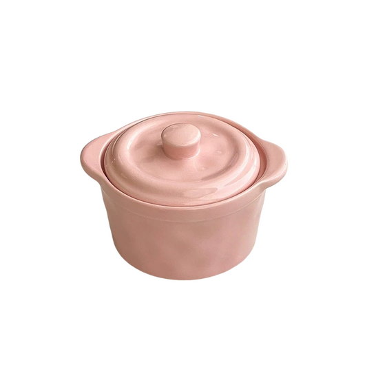 Candy-Colored Ceramic Stew Pot with Lid