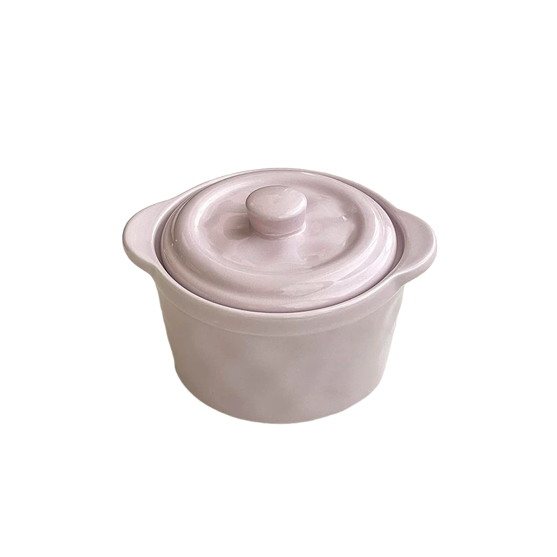 Candy-Colored Ceramic Stew Pot with Lid
