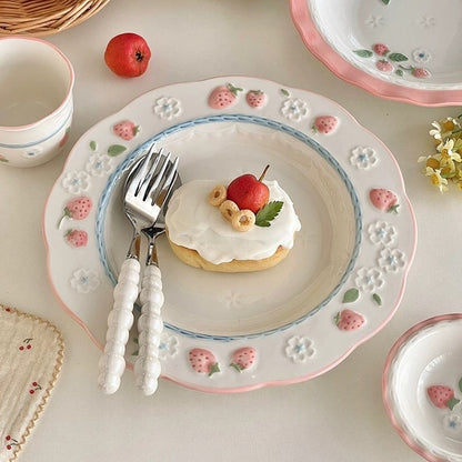 Cute Strawberry Ceramic Plate