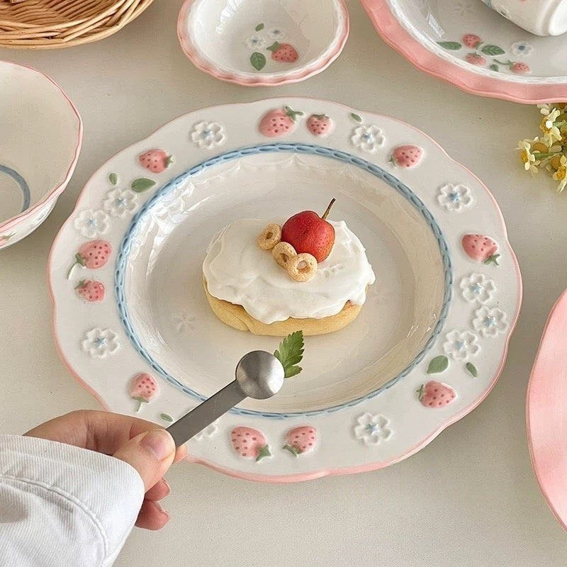 Cute Strawberry Ceramic Plate