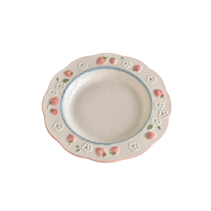 Cute Strawberry Ceramic Plate