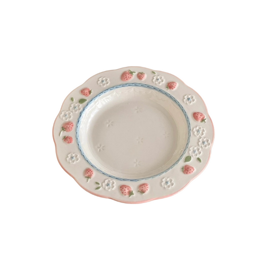 Cute Strawberry Ceramic Plate