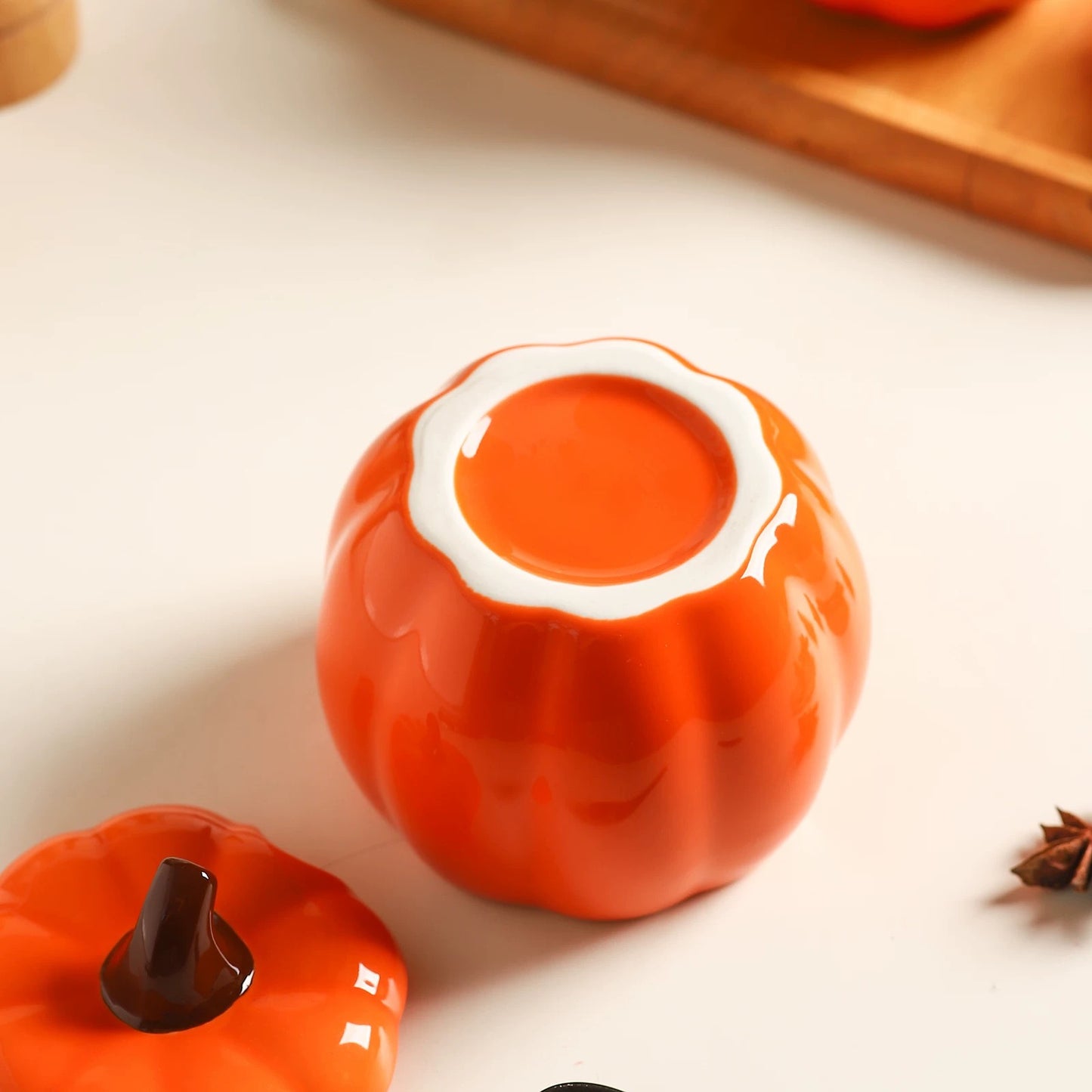 Pumpkin-Shaped Condiment Jar