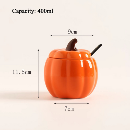 Pumpkin-Shaped Condiment Jar
