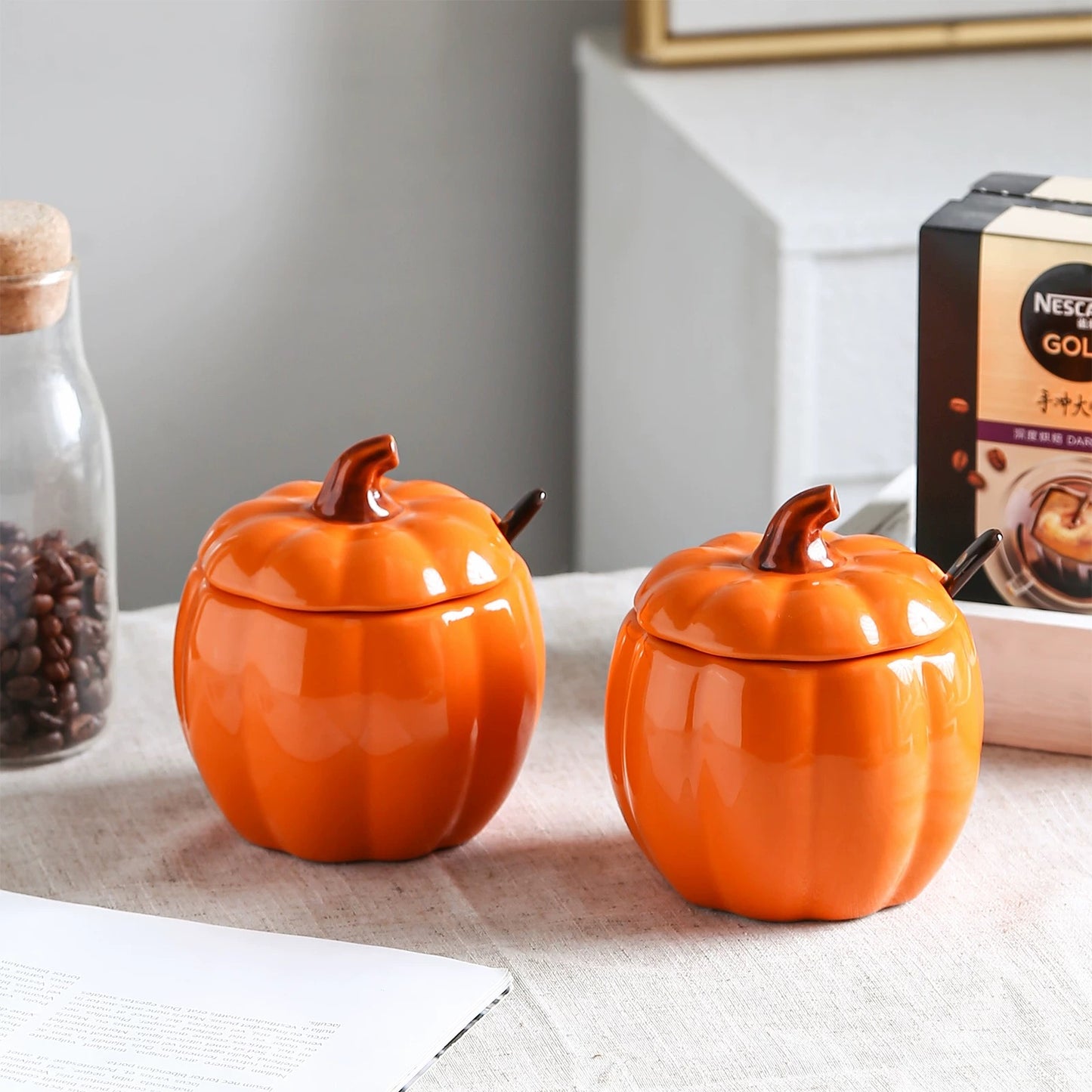 Pumpkin-Shaped Condiment Jar