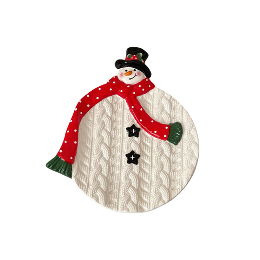 Christmas Snowman Plate