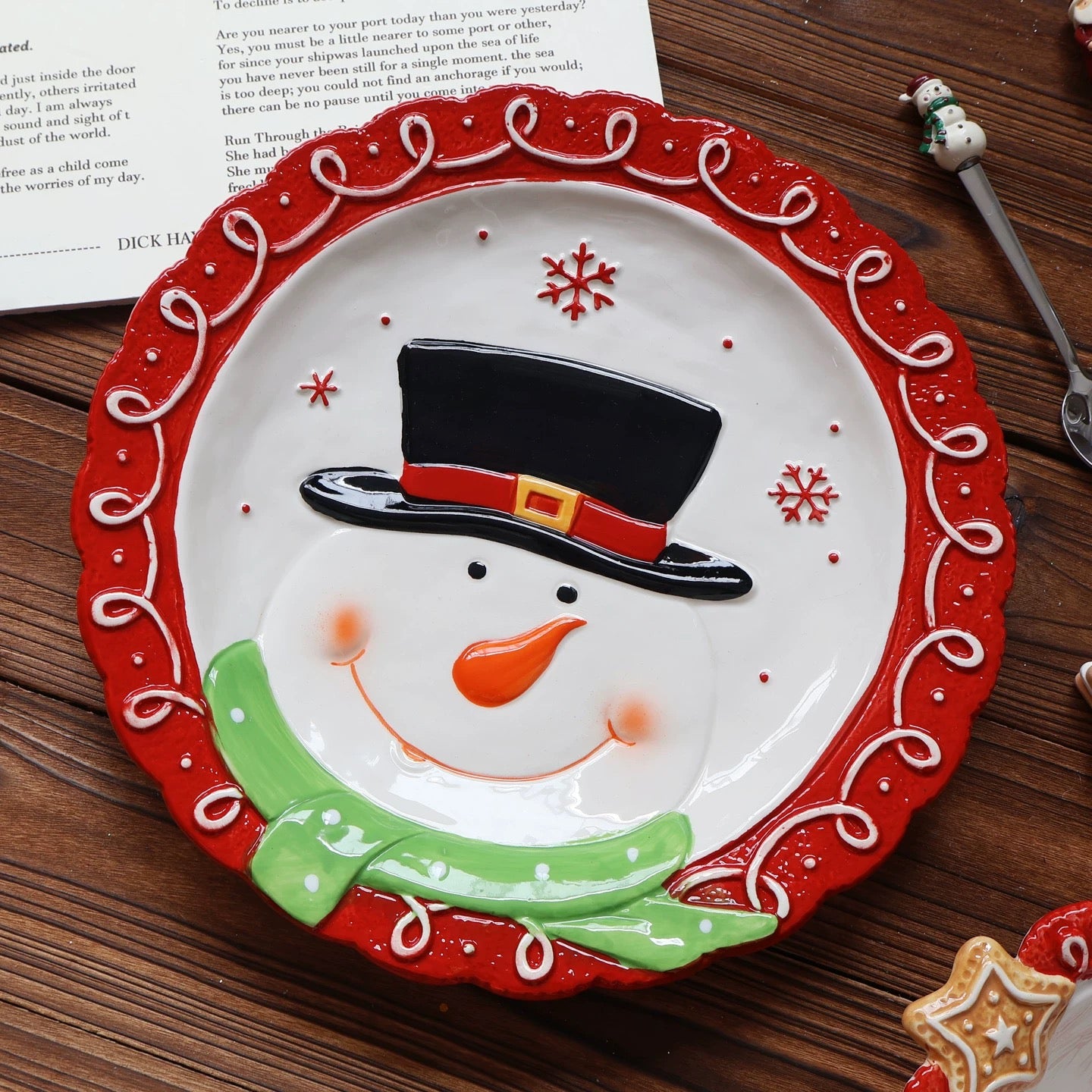 Snowman Relief Plate