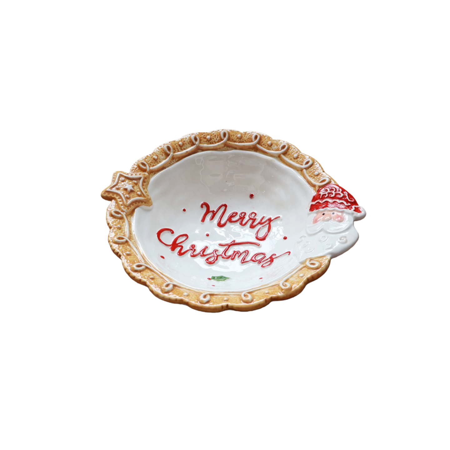 "Merry Christmas" Beige Bowl