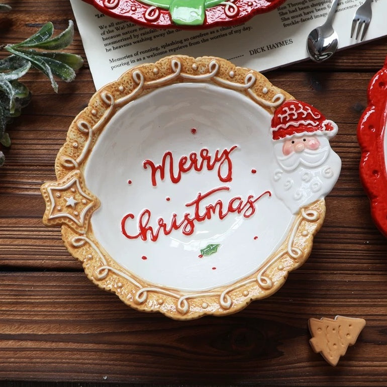 "Merry Christmas" Beige Bowl