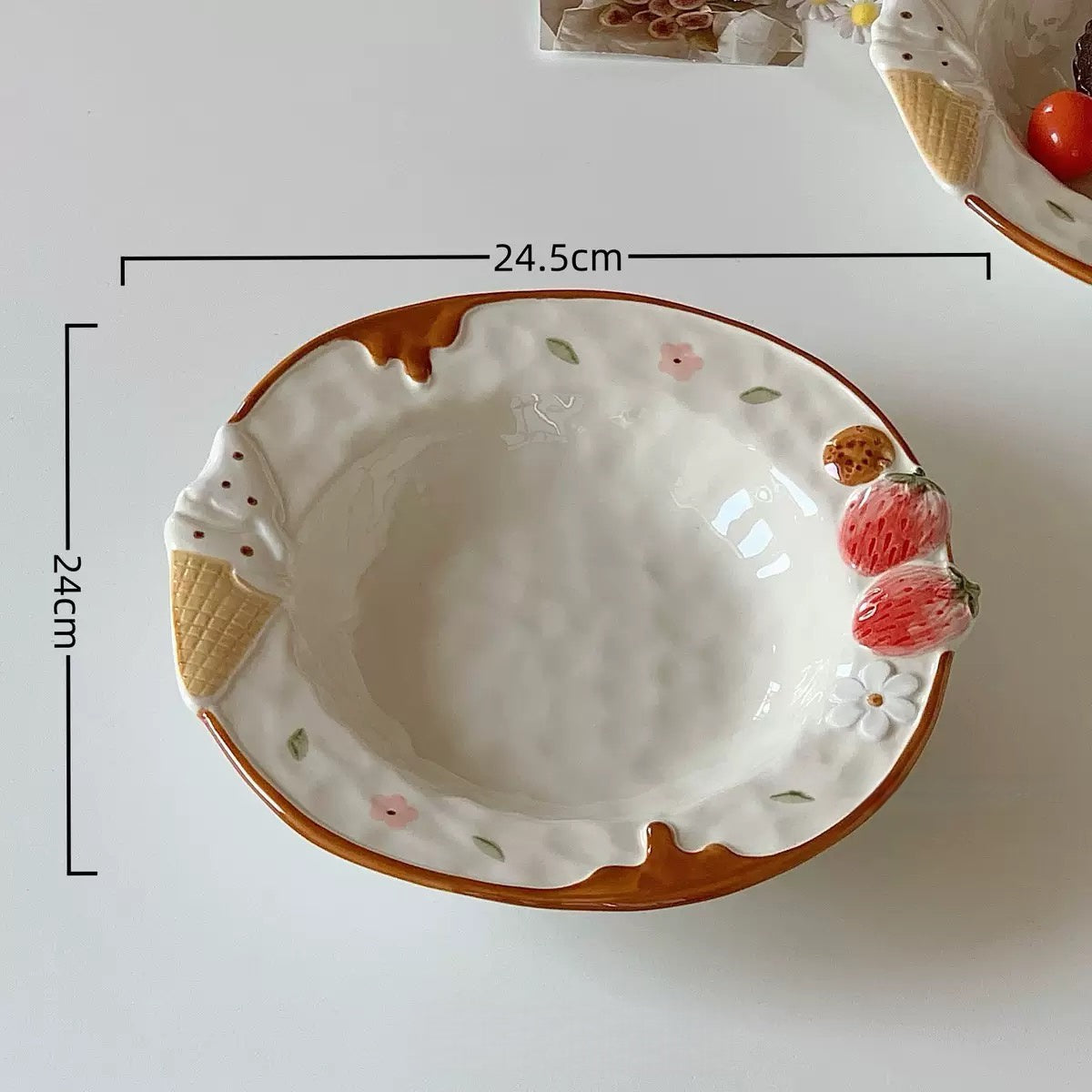 Ice Cream & Strawberry Plate