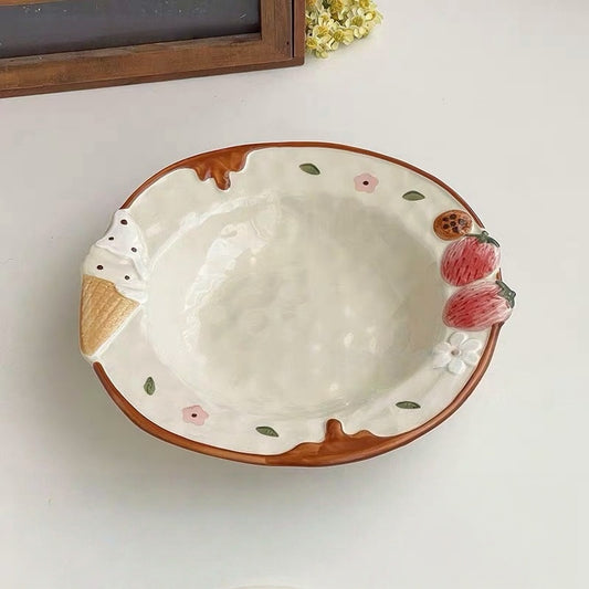 Ice Cream & Strawberry Plate