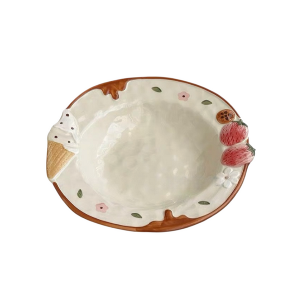 Ice Cream & Strawberry Plate