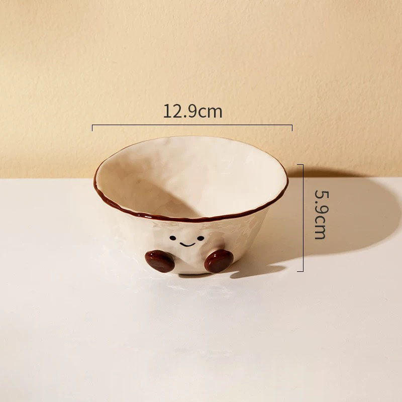 Cute Embossed Footprint Ceramic Plate Set