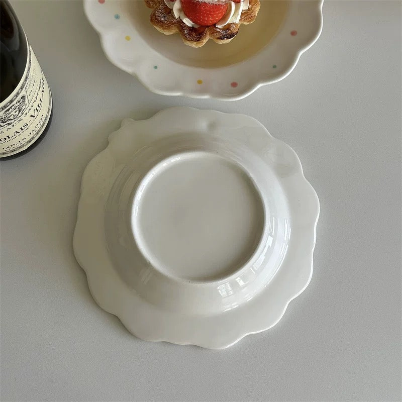 Rabbit & Cat Lace-Edge Plate