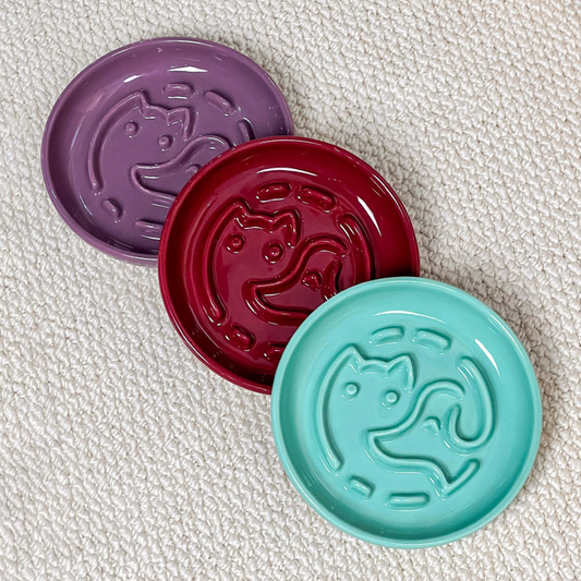 Cat & Dog Side Profile Slow Feeder Bowl