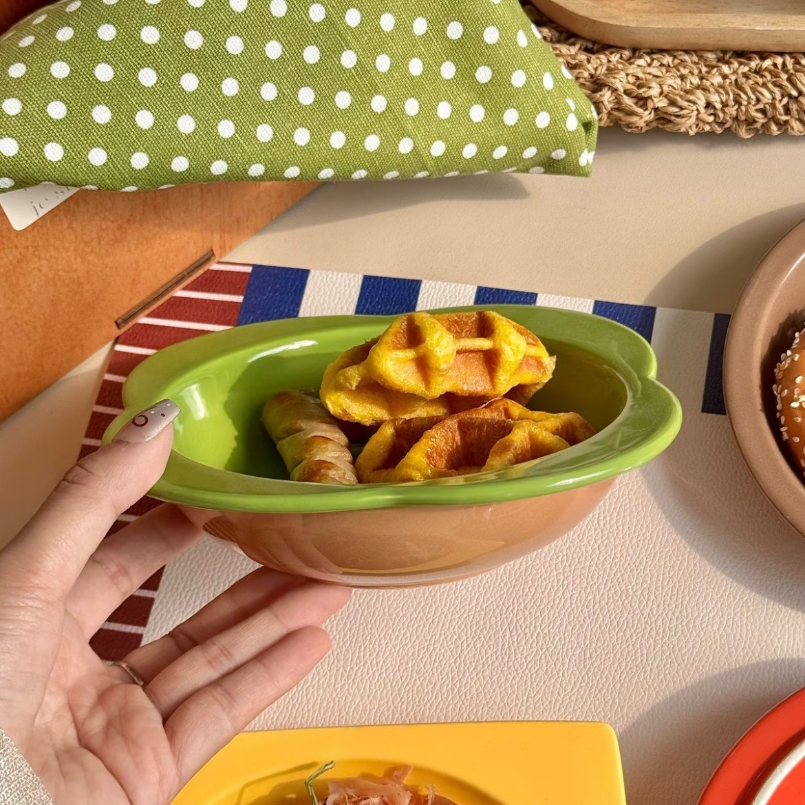 Hamburger Ceramic Bowl Plate Set
