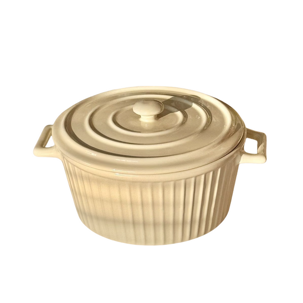 INS-Style Large Ceramic Soup Pot with Lid and Dual Handles