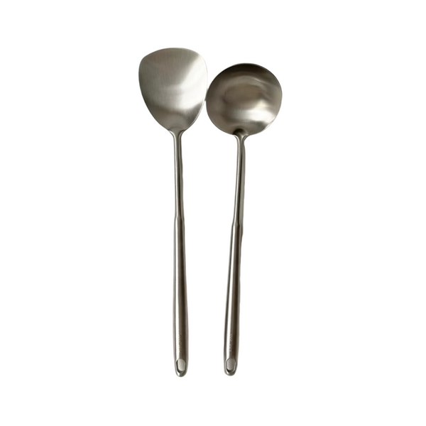 Mini Extended Spatula & Soup Ladle Set with Heat-Resistant Handle