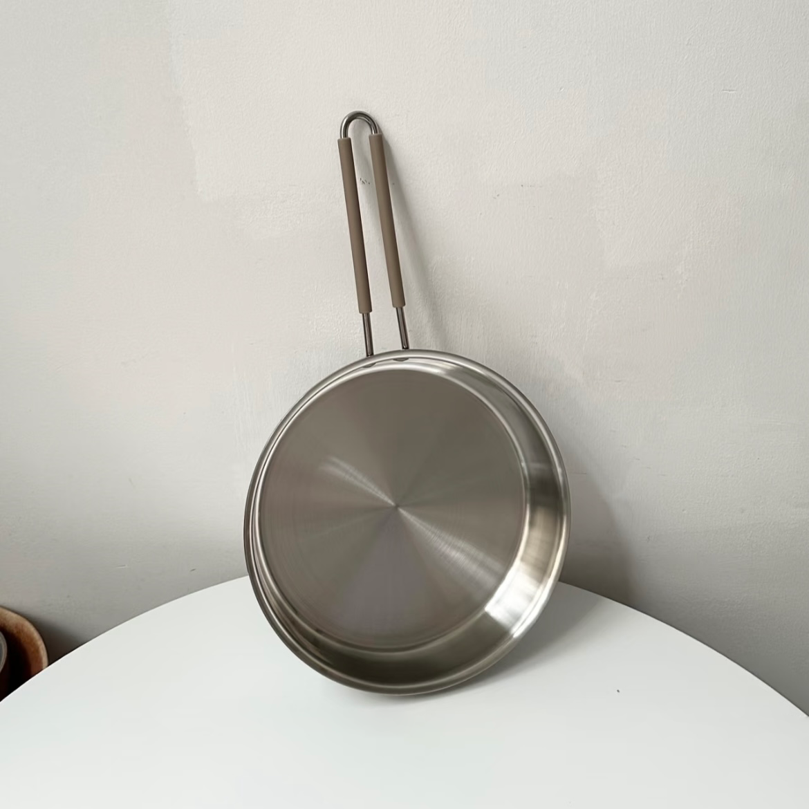 Uncoated thickened Tri-Ply Stainless Steel Frying Pan - 24cm