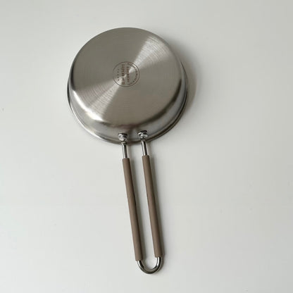 Uncoated thickened Tri-Ply Stainless Steel Frying Pan - 24cm