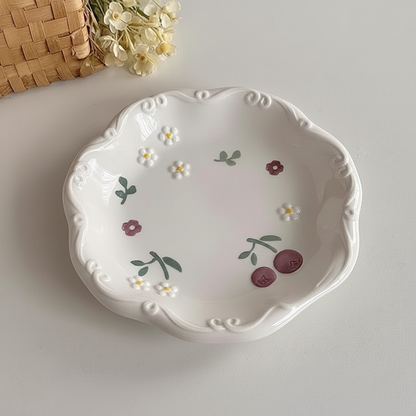 Floral Pattern Ceramic Plate