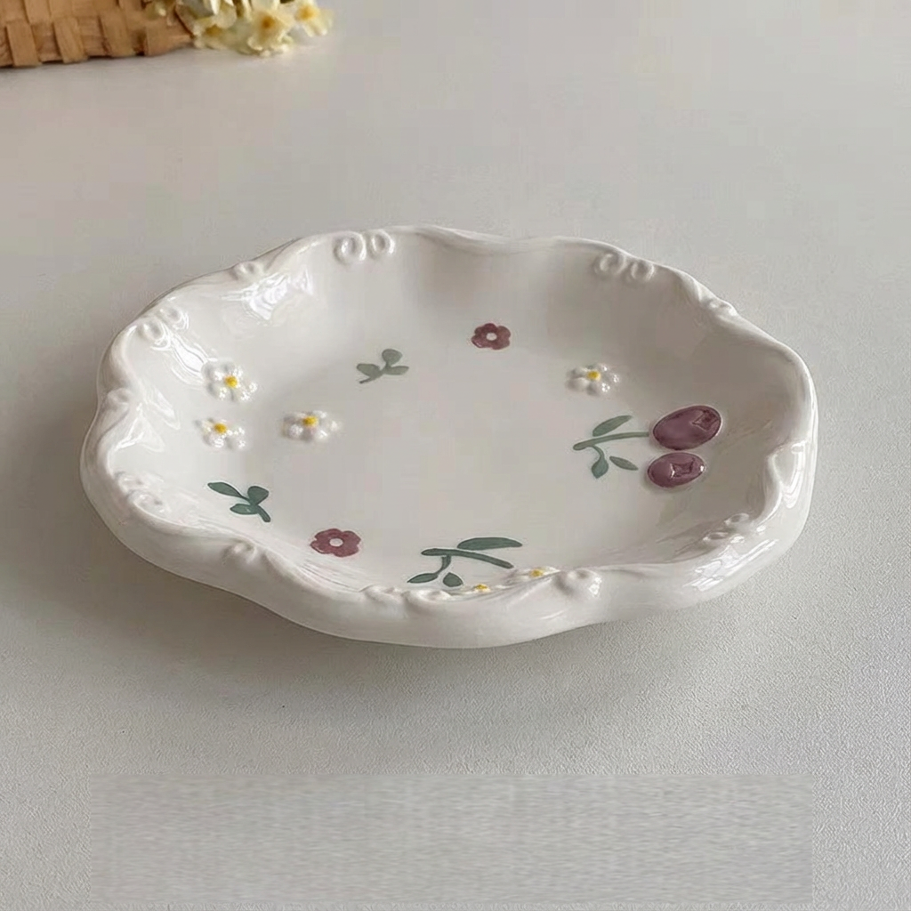 Floral Pattern Ceramic Plate