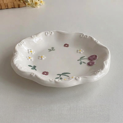 Floral Pattern Ceramic Plate